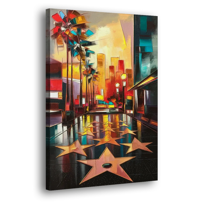Los Angeles Hollywood Walk of Fame Iconic - Canvas Print Art Sides