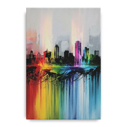Fayetteville Downtown Skyline - Canvas Wall Art