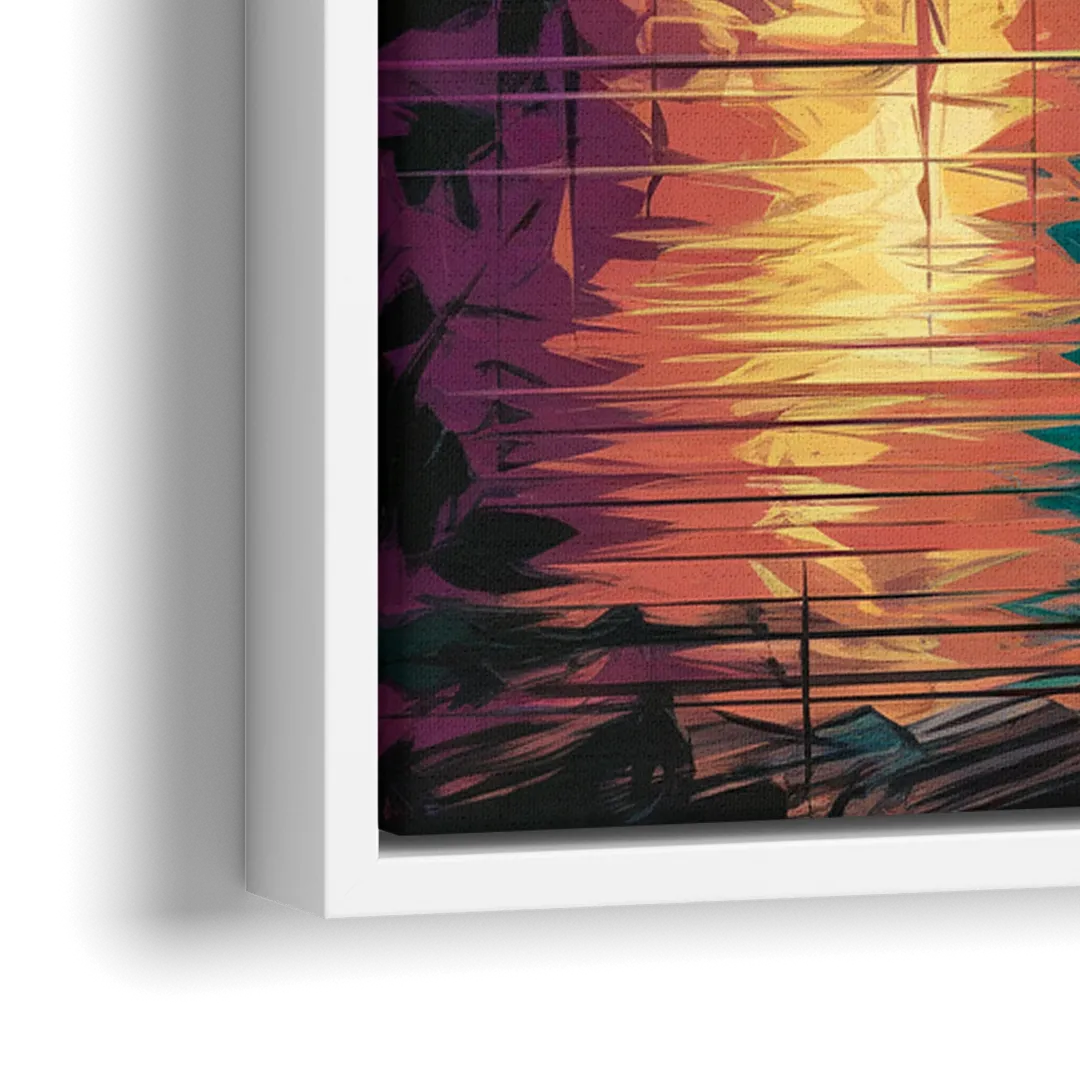 Corpus Christi Downtown Scene - Close-Up White Frame Canvas