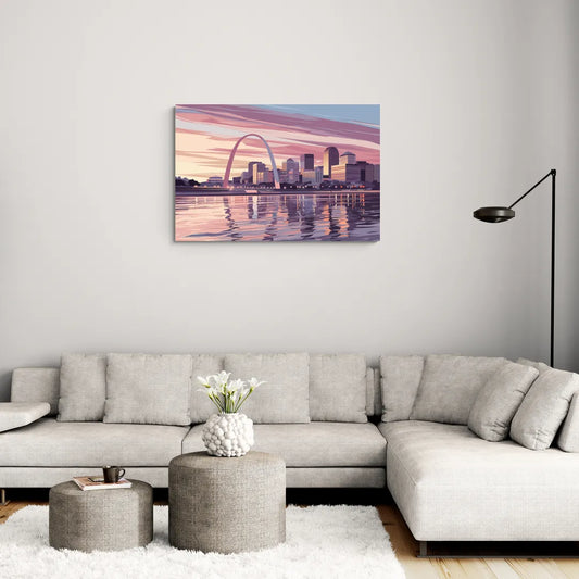 St. Louis Riverfront Panorama - Canvas Wall Art Living Room