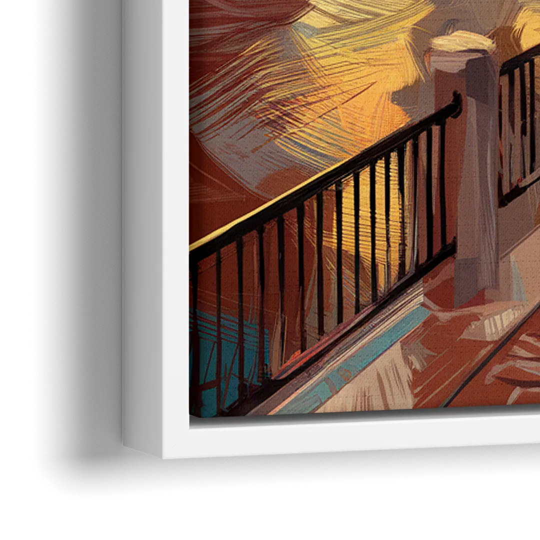 Milwaukee Riverwalk Views - Close-Up White Frame Canvas