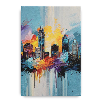 Charlotte Skyline and Panthers Pride - Canvas Wall Art