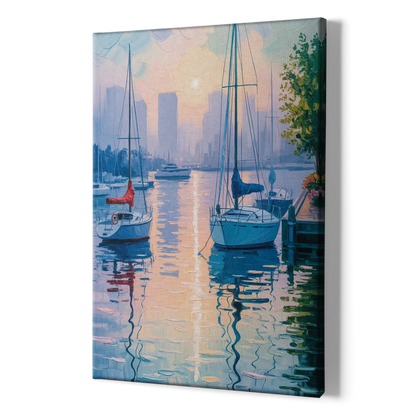 Coal Harbour Morning Light - Canvas Print Art Sides