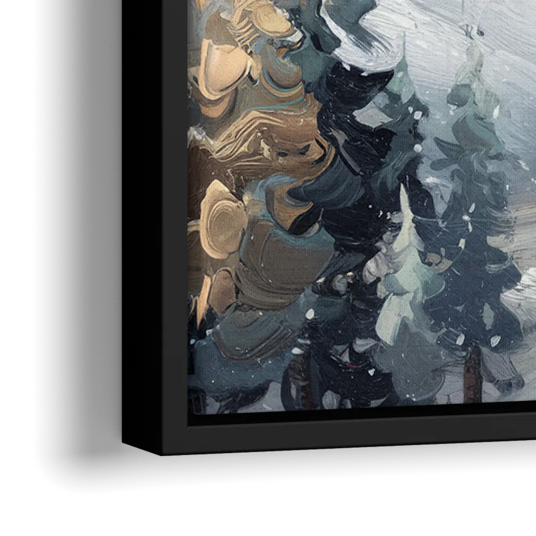 Vail Winter Wonderland - Close-Up Black Frame Canvas