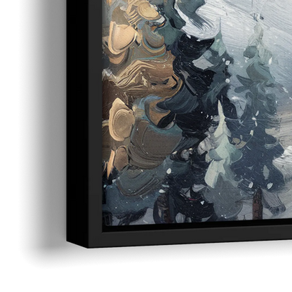 Vail Winter Wonderland - Close-Up Black Frame Canvas