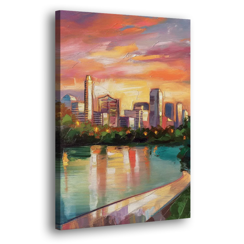 Austin Enchanting Cityscape - Canvas Print Art Sides