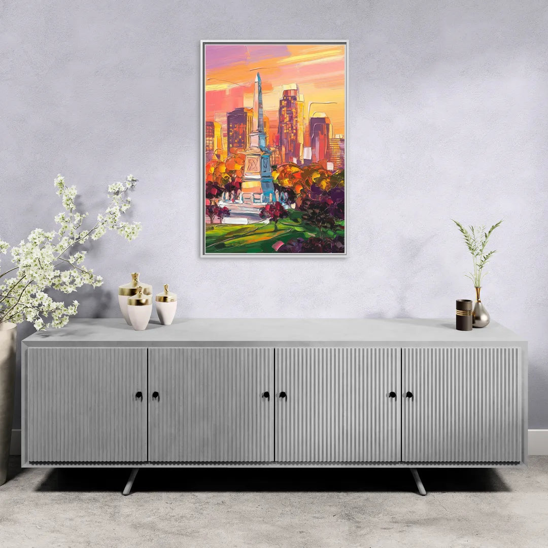 Indianapolis Historic Landmarks - Living Room White Frame Canvas