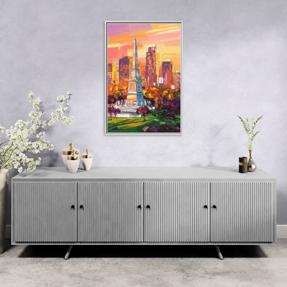 Indianapolis Historic Landmarks - Living Room White Frame Canvas