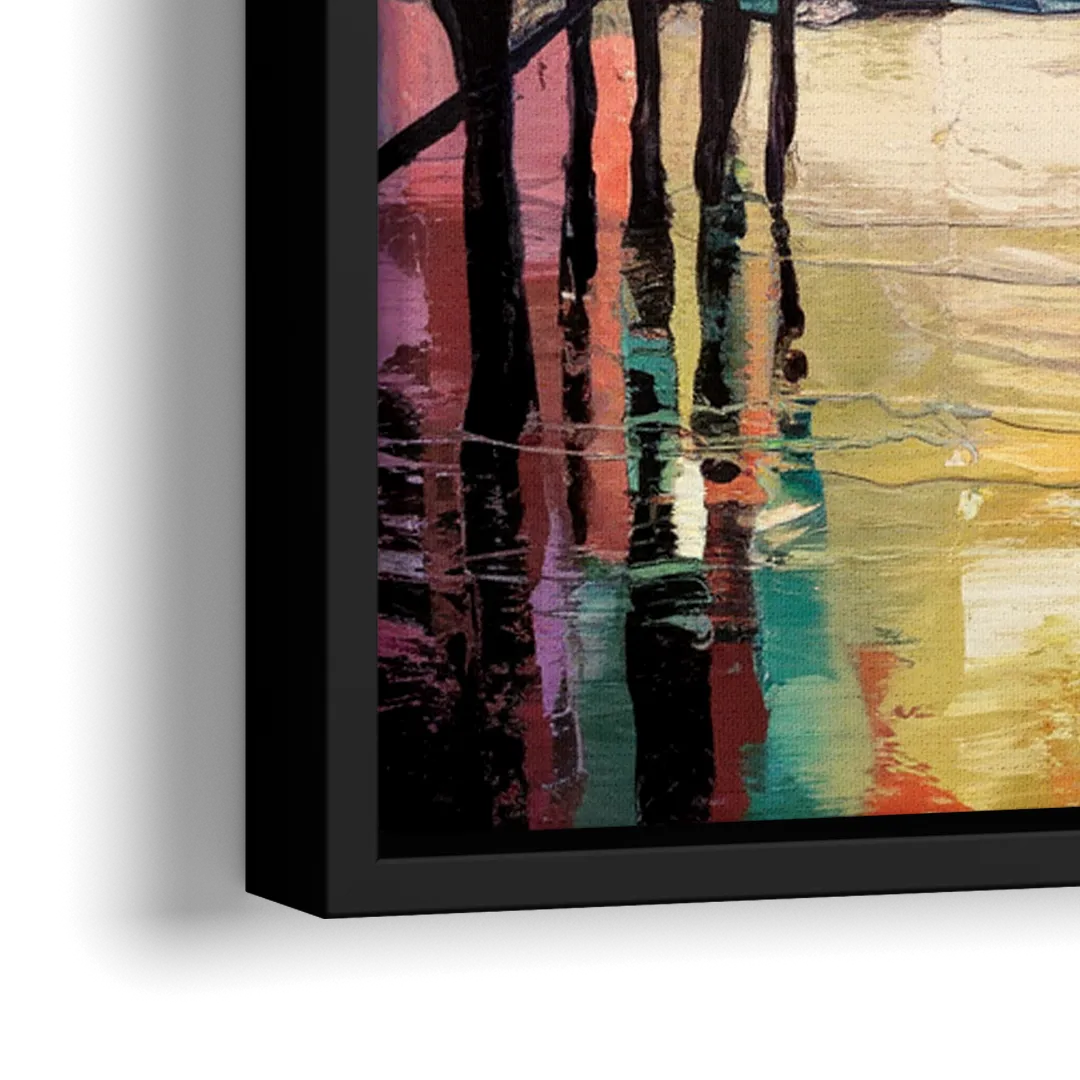 St. Petersburg Pier Vibes - Close-Up Black Frame Canvas