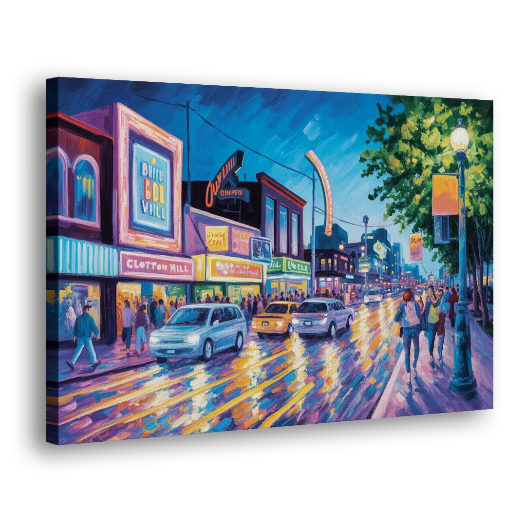 Clifton Hill Neon Lights - Canvas Print Art Sides