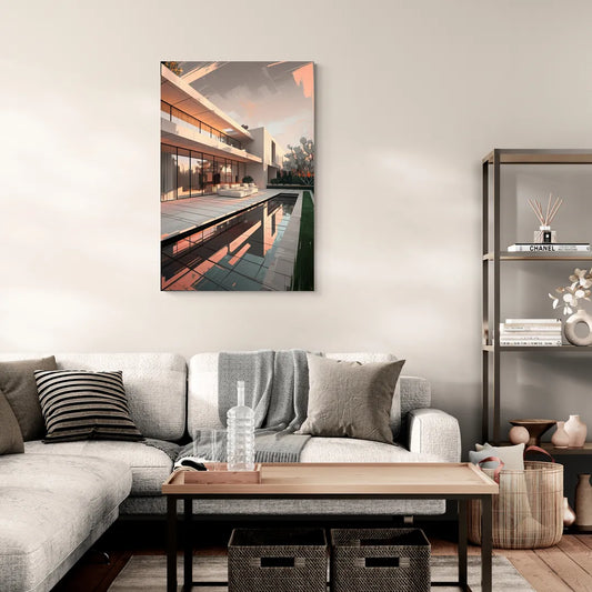 Plano Modern Architecture - Canvas Wall Art Living Room