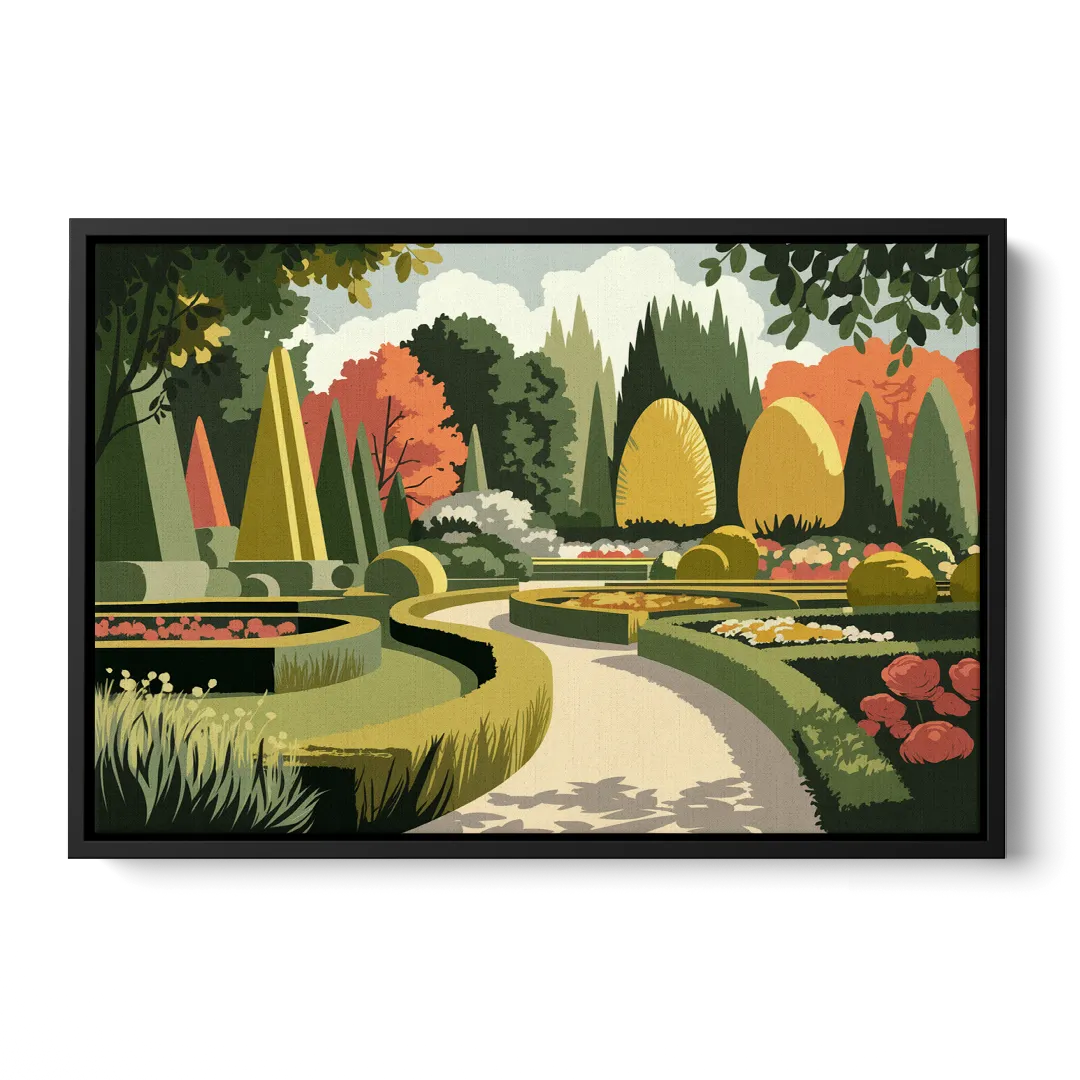 Des Moines Arboretum Views - Black Frame Canvas