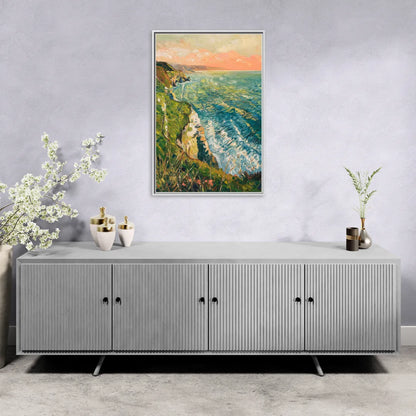 Big Sur Ocean Cliffs - Living Room White Frame Canvas