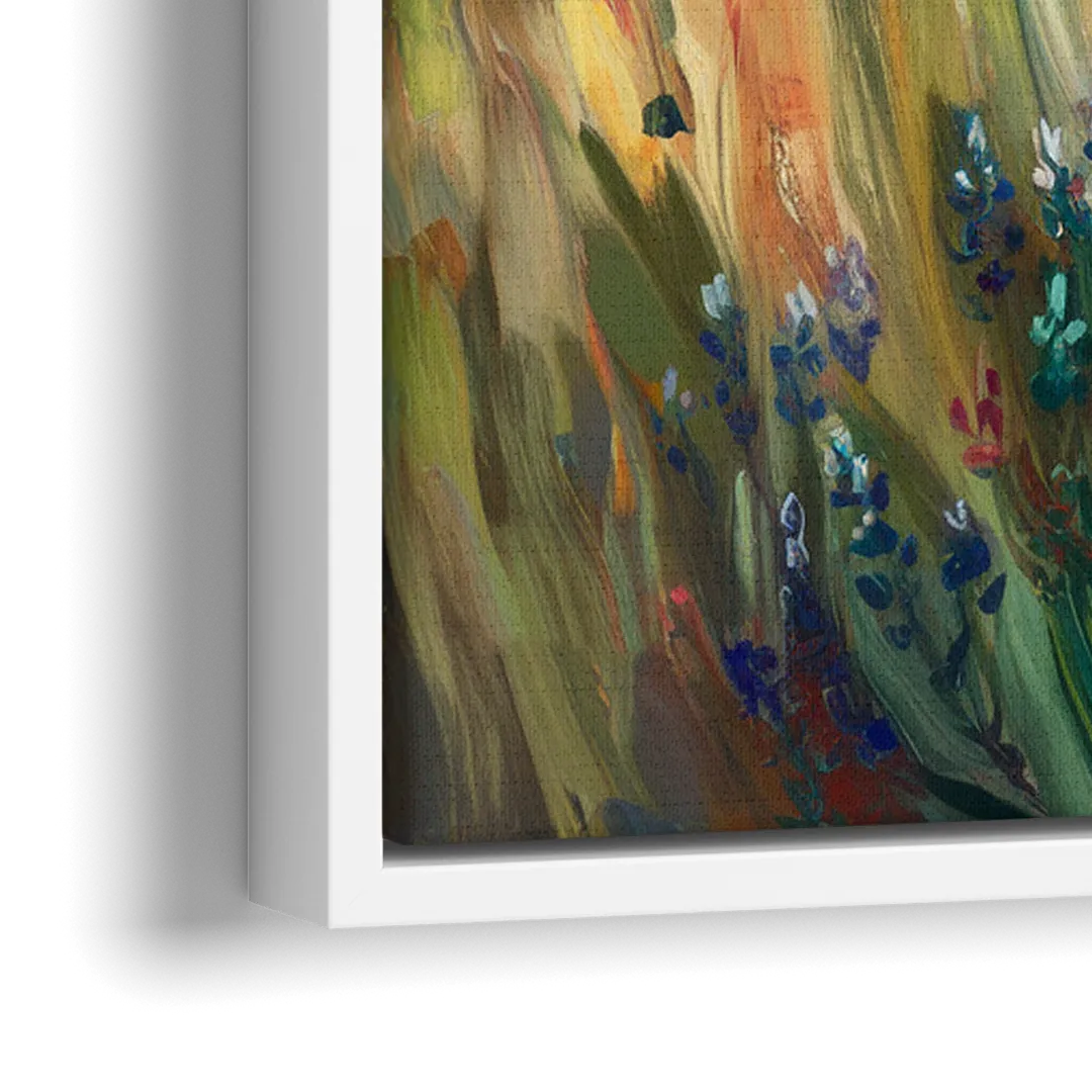 Austin Texas Hill Country Landscape - Close-Up White Frame Canvas