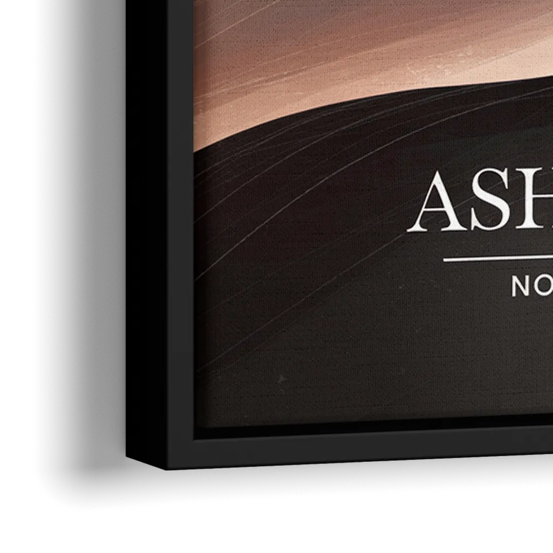 Asheville Skyline and Mountains - Close-Up Black Frame Canvas