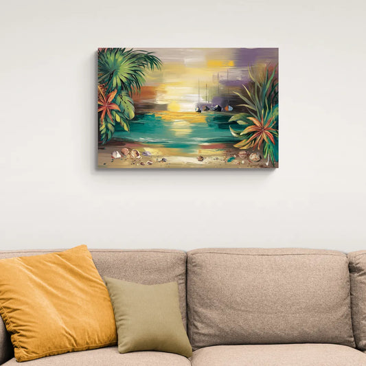 Tampa Waterfront Serenity - Canvas Wall Art Living Room