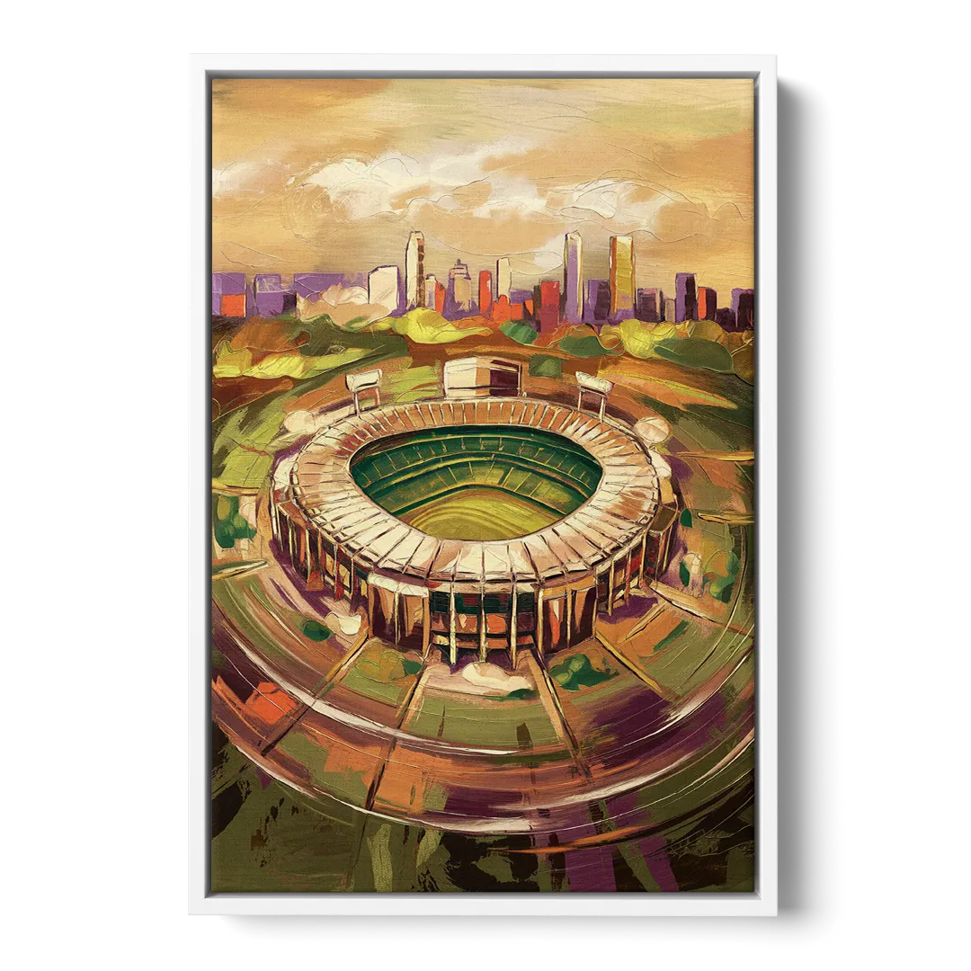 Arlington Stadium View - White Frame Canvas