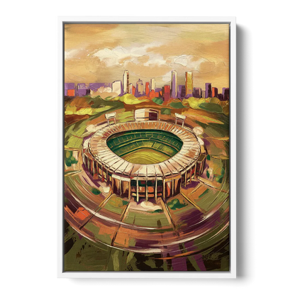 Arlington Stadium View - White Frame Canvas