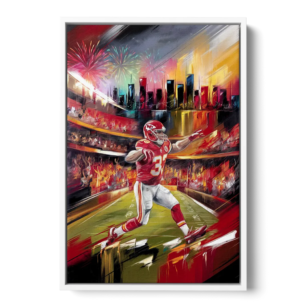 Kansas City Chiefs Game Day - White Frame Canvas