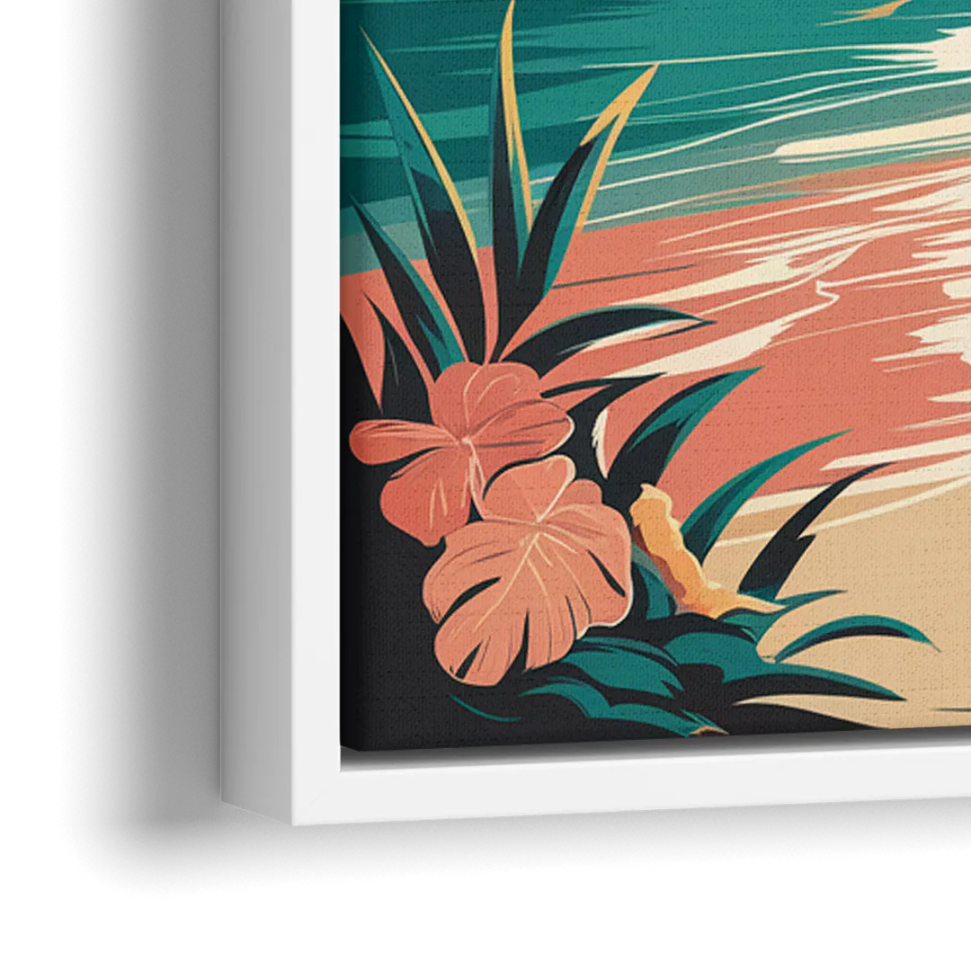 Naples Tropical Paradise - Close-Up White Frame Canvas