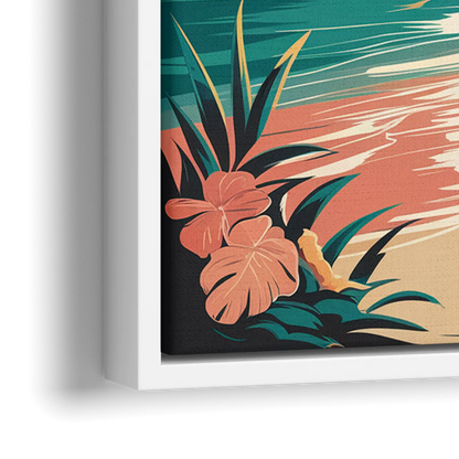 Naples Tropical Paradise - Close-Up White Frame Canvas