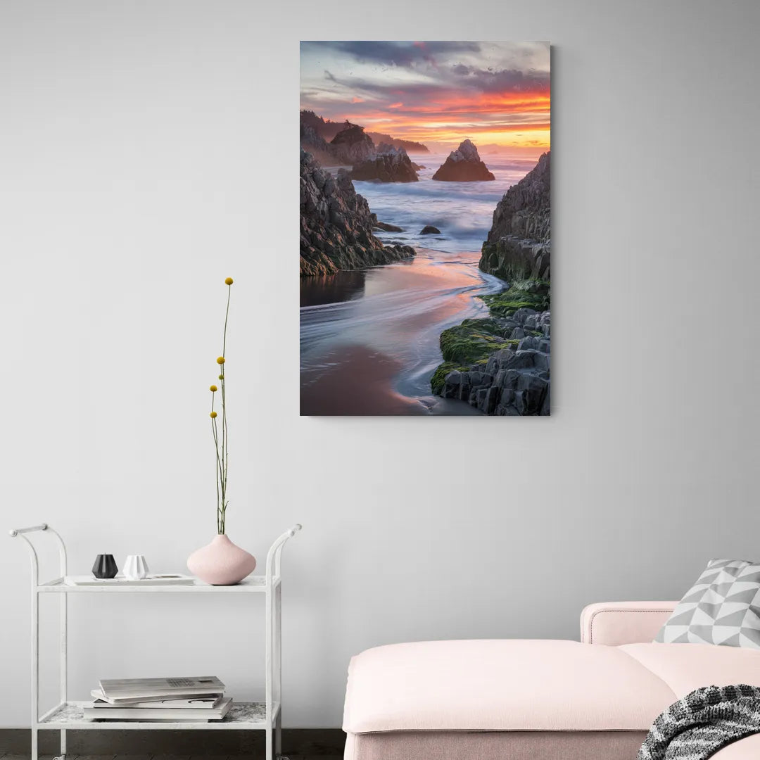 Bandon Rocky Shoreline - Canvas Wall Art Living Room