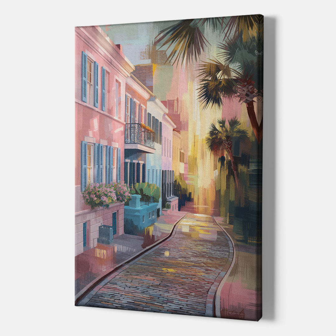 Charleston Cobblestone Streets - Canvas Wall Art Indoor