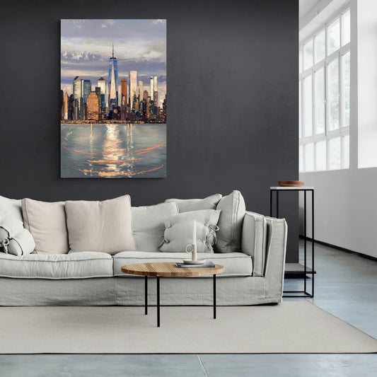 New York City Skyline Reflection - Canvas Wall Art Living Room