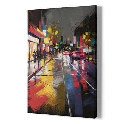 Plano Vibrant Streets - Canvas Print Art Sides