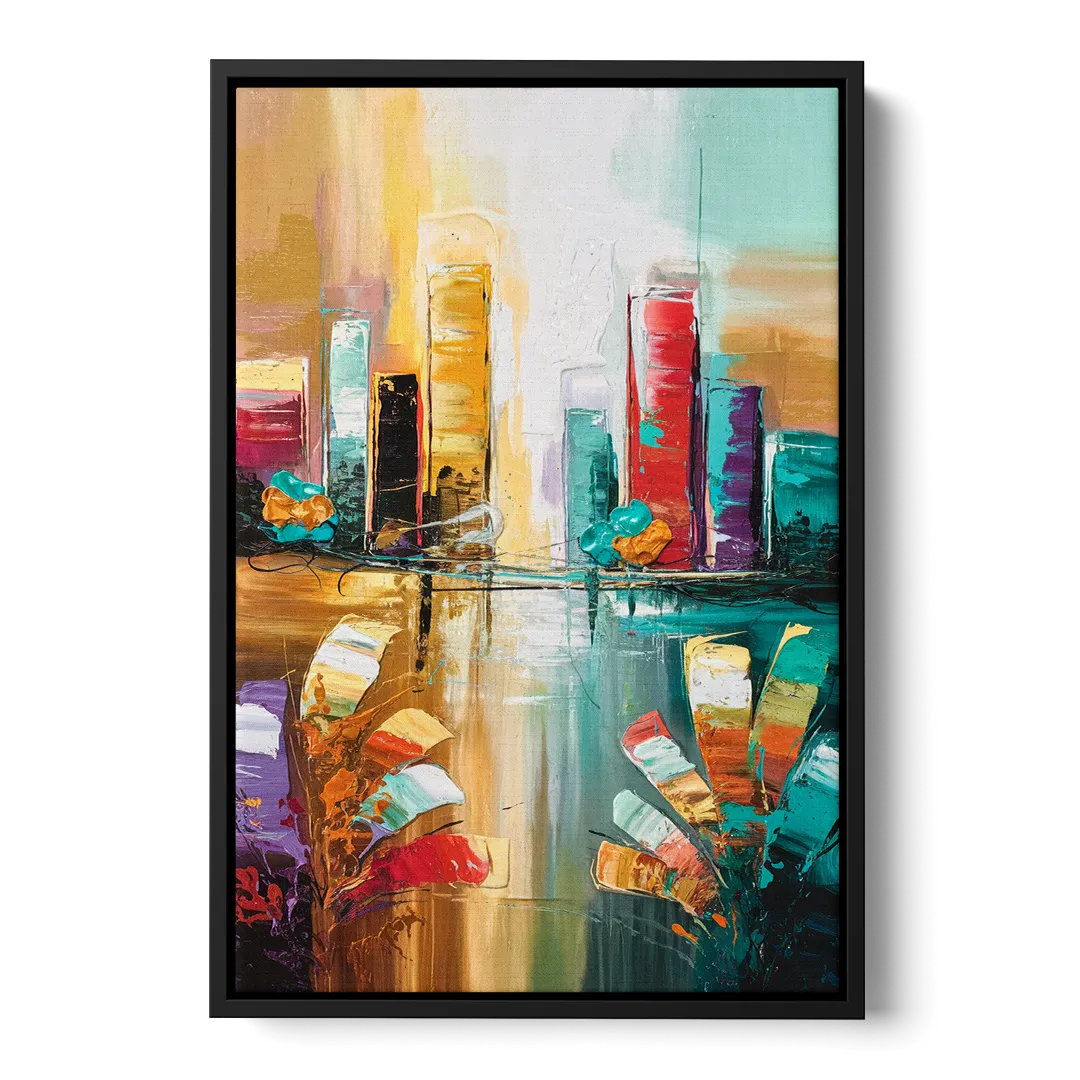 Grand Rapids Artistic City Vibes - Black Frame Canvas