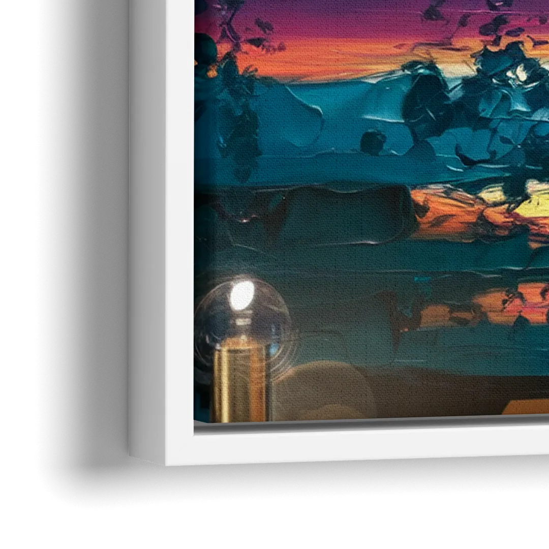 Mckinney Vibrant Sunset - Close-Up White Frame Canvas
