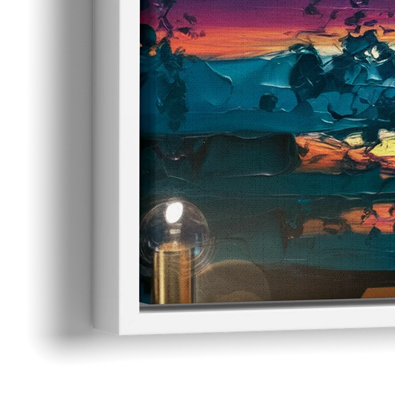 Mckinney Vibrant Sunset - Close-Up White Frame Canvas