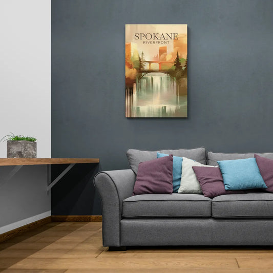 Spokane Riverfront Views - Canvas Wall Art Living Room