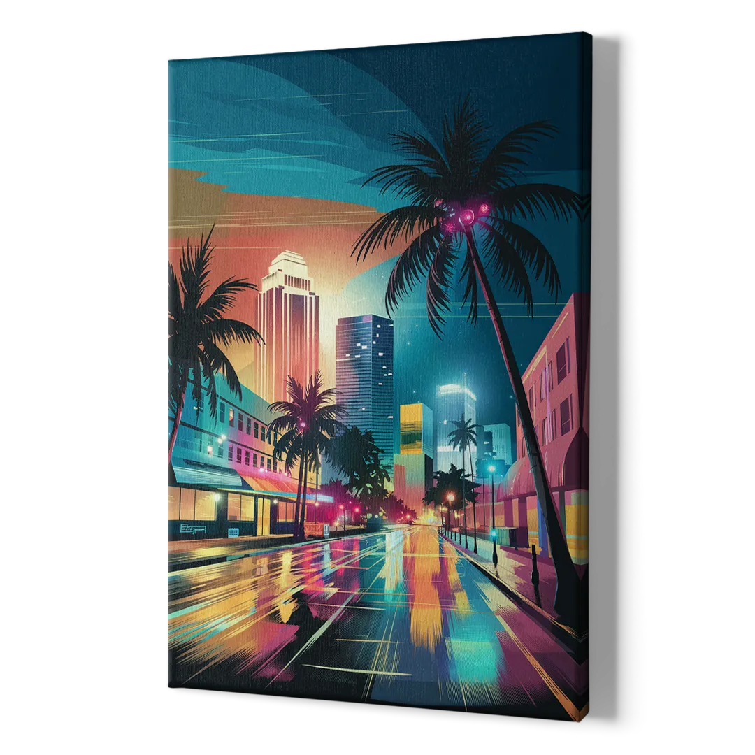 Miami Artistic Streets - Canvas Print Art Sides
