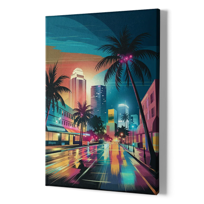 Miami Artistic Streets - Canvas Print Art Sides
