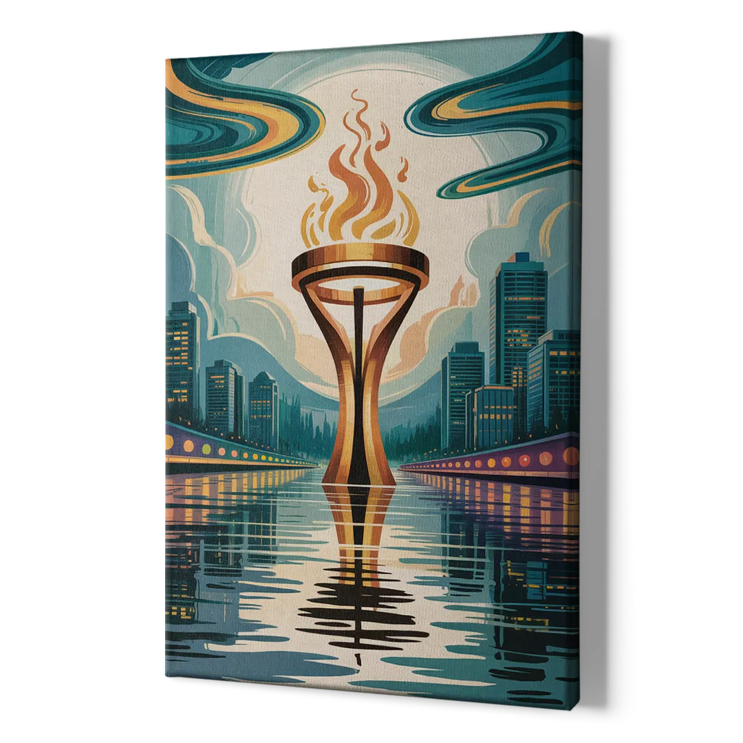 Vancouver Olympic Cauldron - Canvas Print Art Sides