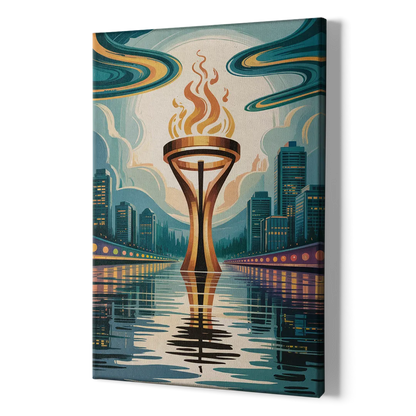 Vancouver Olympic Cauldron - Canvas Print Art Sides
