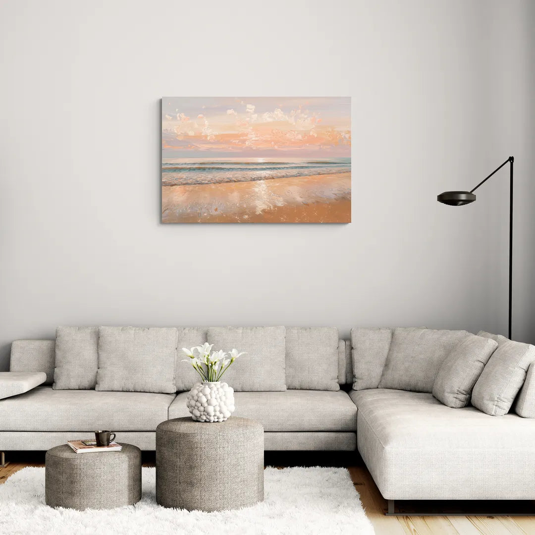 Seaside Waves And Sand - Canvas Wall Art Living Room