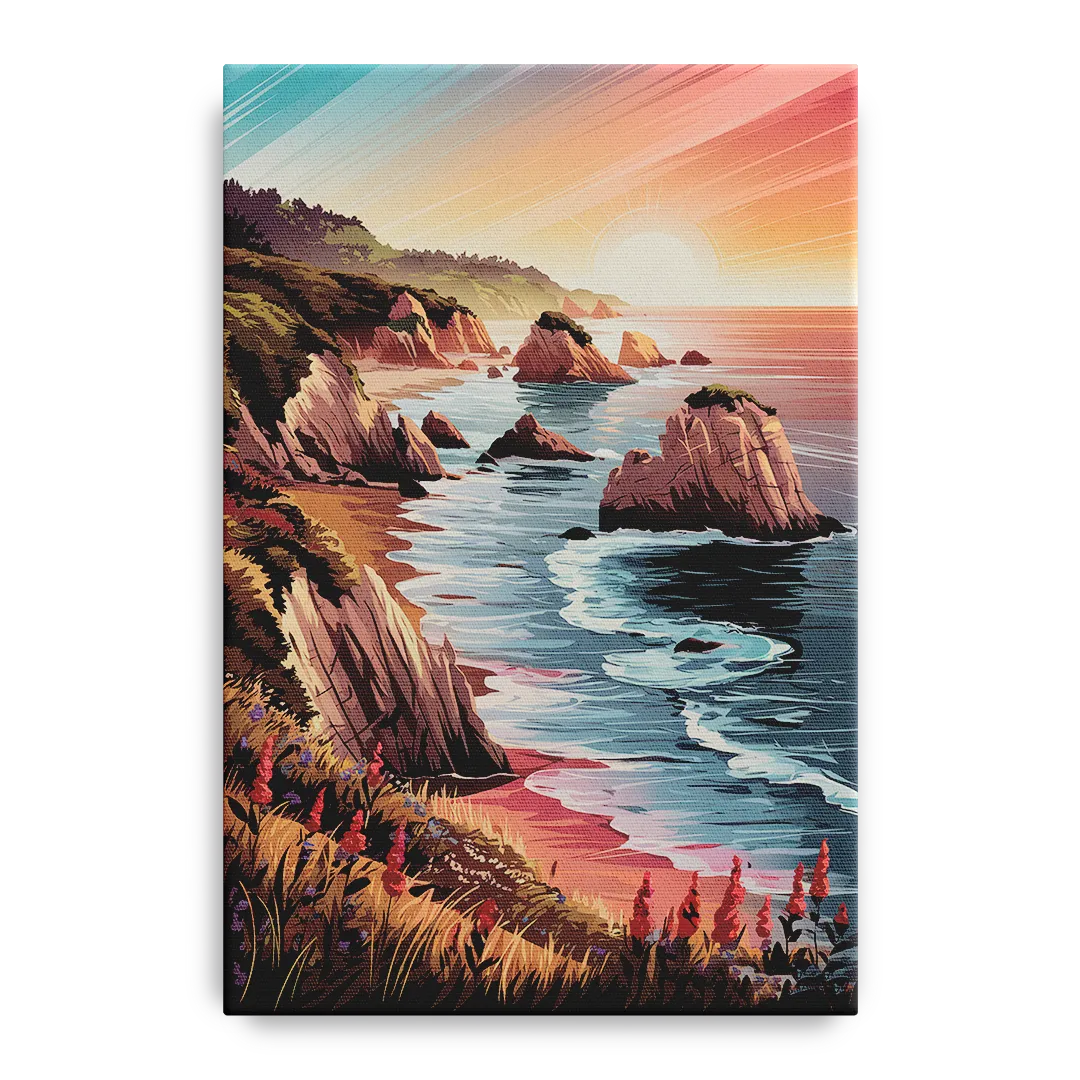 Big Sur Coastal Sunset - Canvas Wall Art