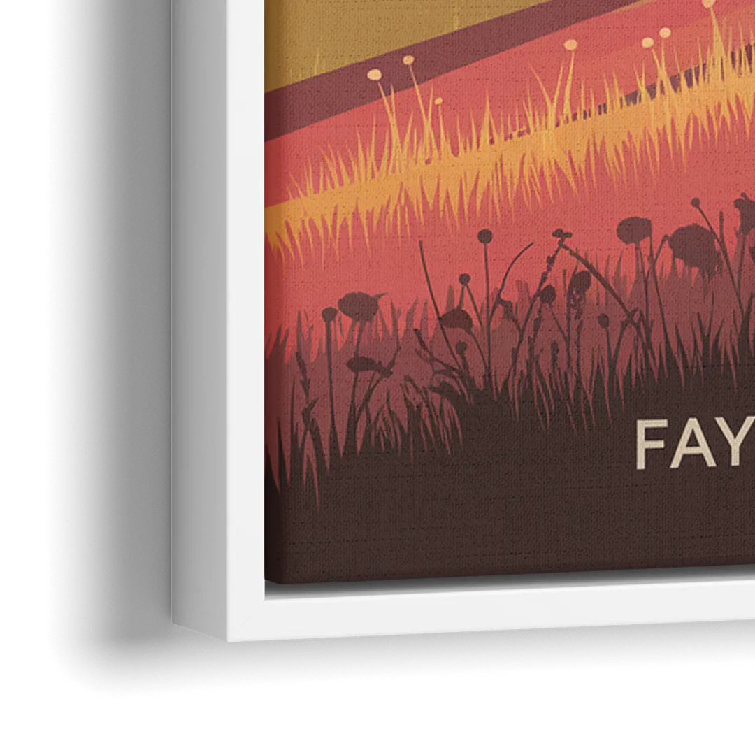 Fayetteville Sunset Views - Close-Up White Frame Canvas