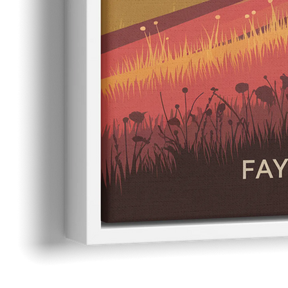 Fayetteville Sunset Views - Close-Up White Frame Canvas