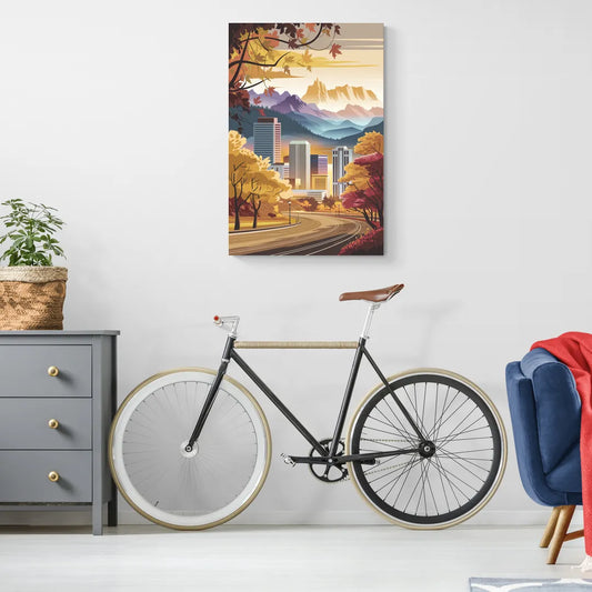 Denver Cityscape in Autumn - Canvas Wall Art Living Room