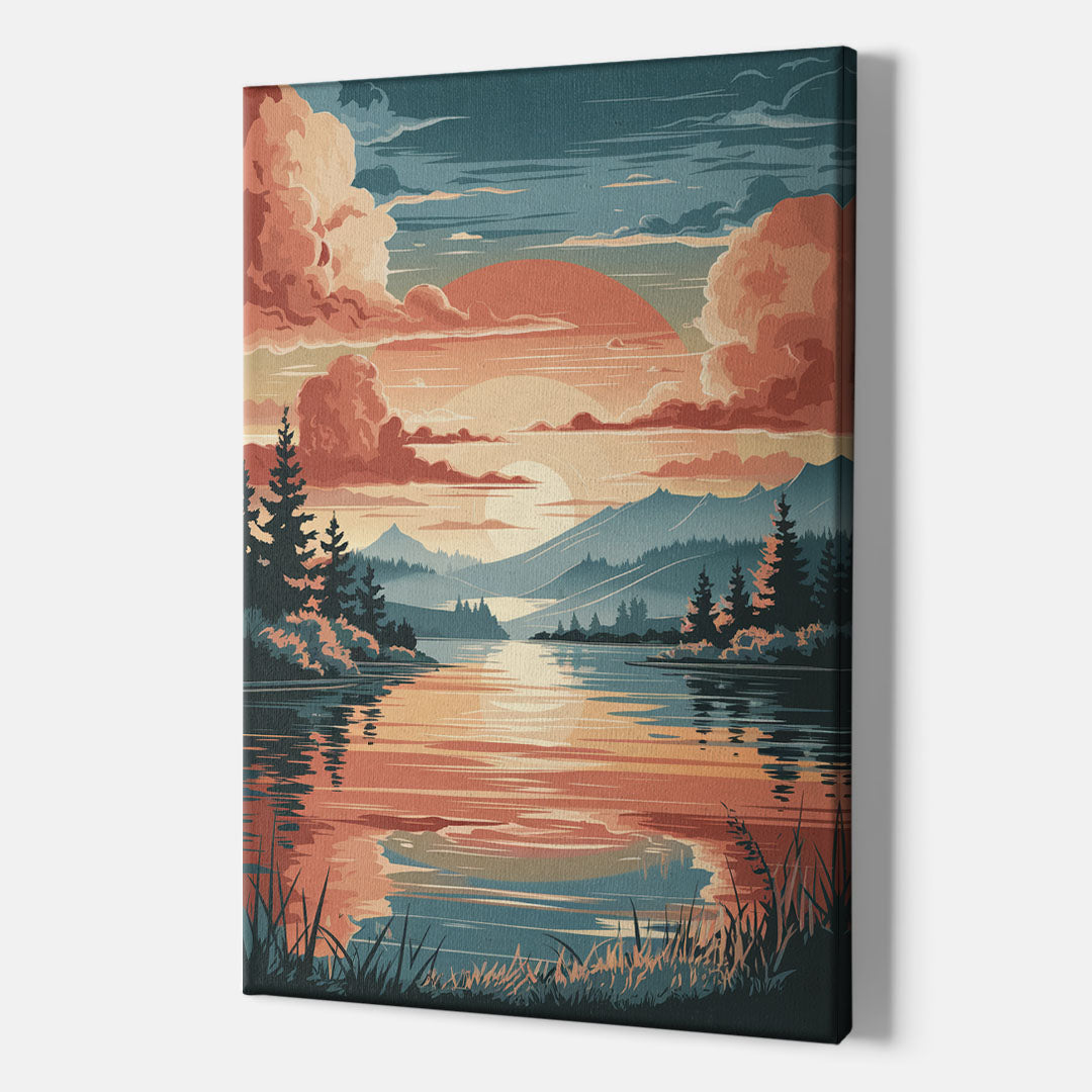 Burlington Sunset Reflections - Canvas Wall Art Indoor