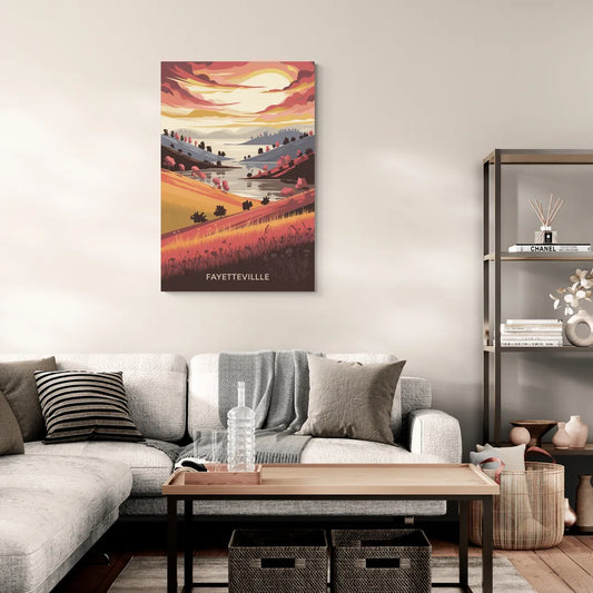 Fayetteville Sunset Views - Canvas Wall Art Living Room
