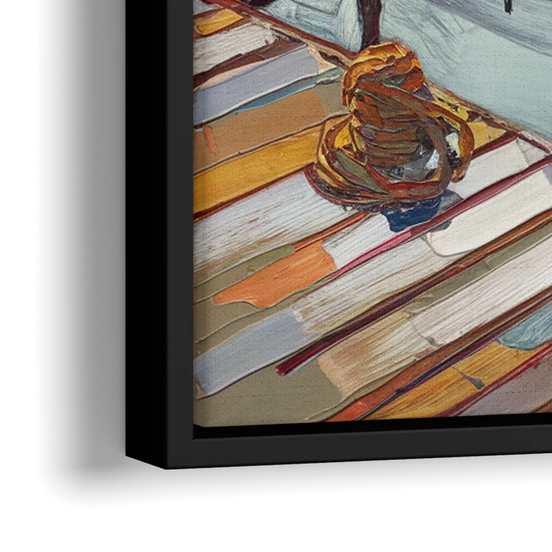 Camden Scenic Harbor View - Close-Up Black Frame Canvas