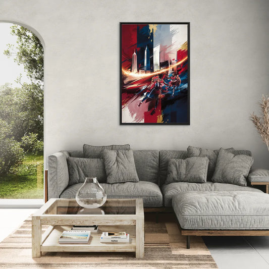 Washington Wizards Basketball - Living Room Black Frame Canvas