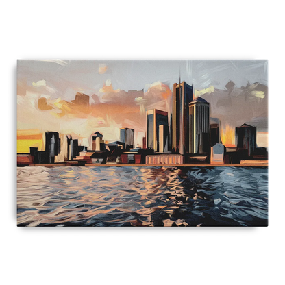 Detroit Cityscape Photography - Canvas Wall Art
