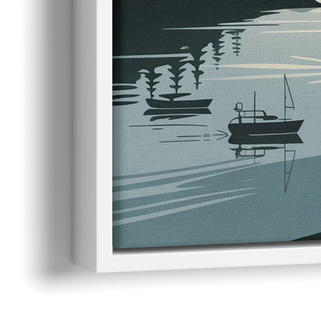 Vancouver Downtown Skyline - Close-Up White Frame Canvas