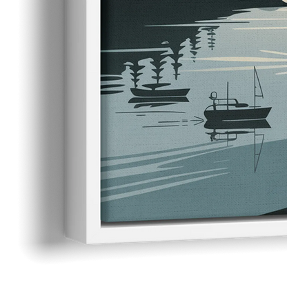 Vancouver Downtown Skyline - Close-Up White Frame Canvas