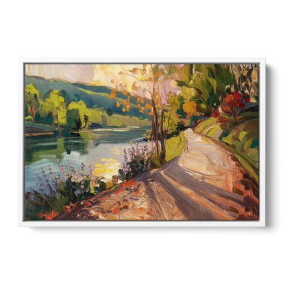 Riverside Nature Trails - White Frame Canvas